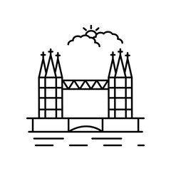 Fototapeta premium Cityscape town urban city line icon. Element of landscapes icon