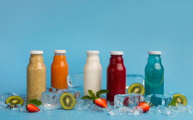 Set of different detox cocktails for every day healthy nutrition