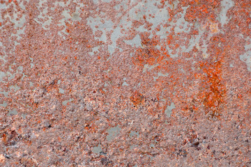Rustic metal texture with cracked surface of the paintings in natural colors as background