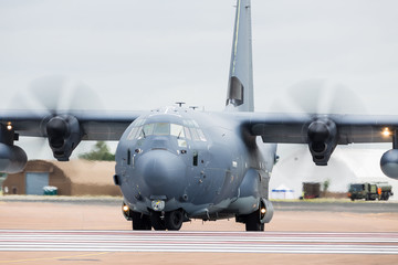 USAF Special Operations Command MC-130J Commando II captured at the 2019 Royal International Air Tattoo at RAF Fairford. - obrazy, fototapety, plakaty