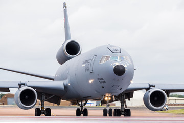 Fototapeta na wymiar USAF KC-10A Extender captured at the 2019 Royal International Air Tattoo at RAF Fairford.