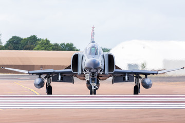 Fototapeta na wymiar Turkish Air Force F-4E-2020 Phantom captured at the 2019 Royal International Air Tattoo at RAF Fairford.
