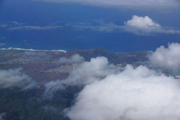 Aerial of Southeast corner of Oahu including Hawaii Kai, Koko Head Crater, and Sandy Beach
