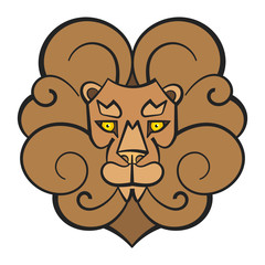 Hand Drawn Lion Coloring Page For Kids Vector Illustration