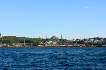 Fototapeta na wymiar Hagia Sophia from Istanbul Bosphorus