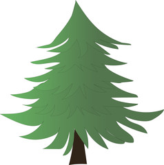 Print.vector illustration of christmas decorated tree. isolate copy space