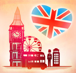 Grunge banner with London