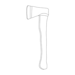 Simple outline axe icon isolated on white background
