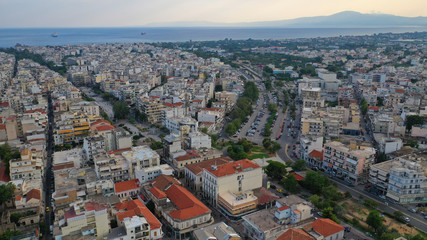 Naklejka premium Aerial drone photo of famous seaside town of Kalamata, South Peloponnese, Greece