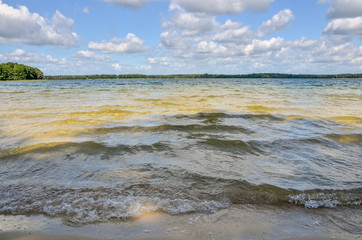 Pisochne lake is the popular lake with transparent clear water in Western Ukraine. 