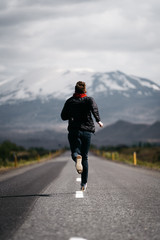 Man running in Road