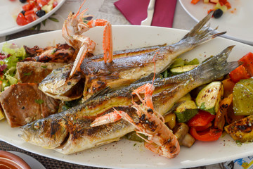 Grilled seafood platter, Croatia, Dalmatia