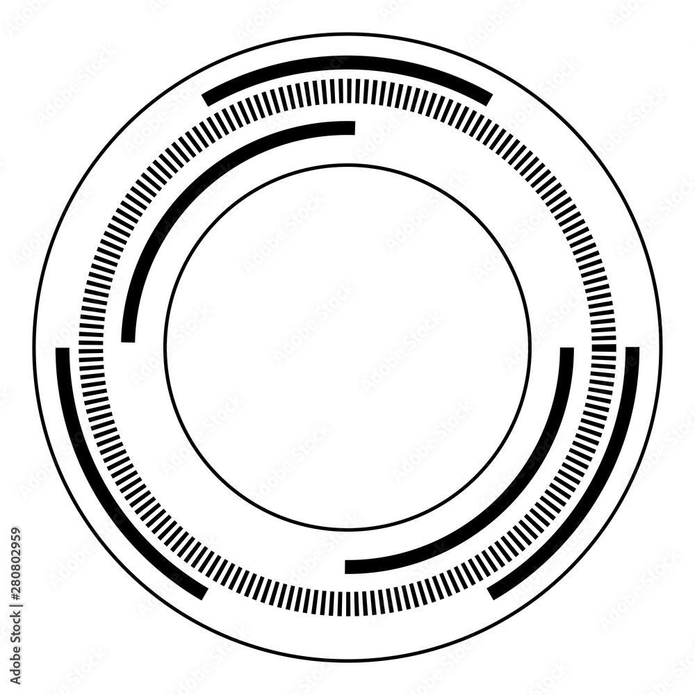 Leinwandbilder random circles with dashed lines, randomness, circular concept
