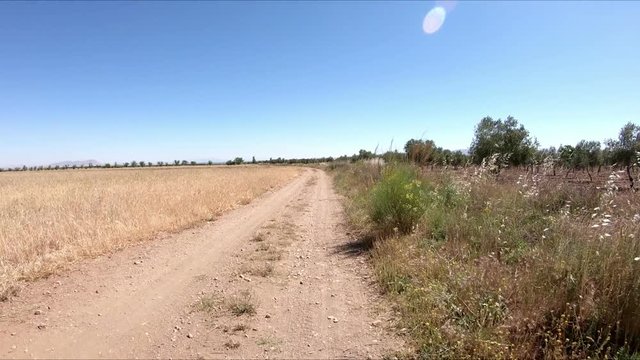 rural path between Cogollos de Guadix and Guadix, province of Granada, Andalusia, Spain
