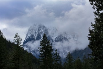 view of mountains in winter