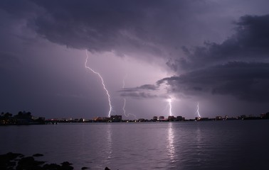 Naklejka na ściany i meble Lightning in Tampa Bay Florida
