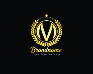 luxury letter m royal logo design