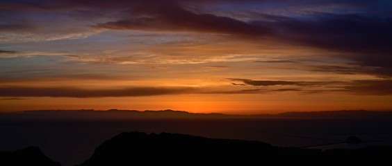 室蘭から内浦湾越しに見た夕焼けの情景＠北海道