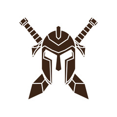 medieval helmet and sword vector
