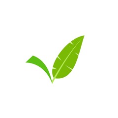 Letter V with Banana Leaf logo design