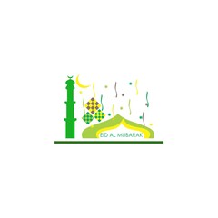 Naklejka premium Eid Mubarak logo design vector
