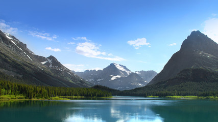 Fototapeta na wymiar Scenic landscape of Glacier national park in Montana
