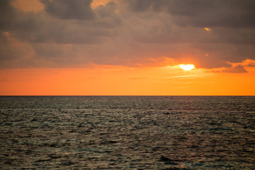 Sunset on the beach at Maldives
