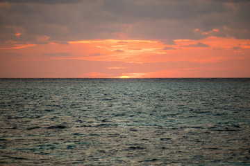 Sunset on the beach at Maldives