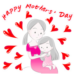 happy mothers day vector drawing