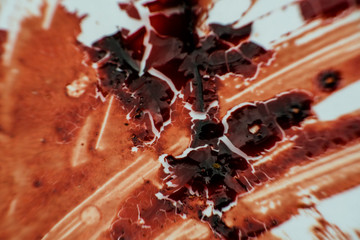 Human blood on white background.