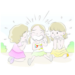 Printgirl hood vector drawing art