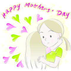 happy mothers day vector drawing