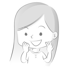 girl happy vector drawing art