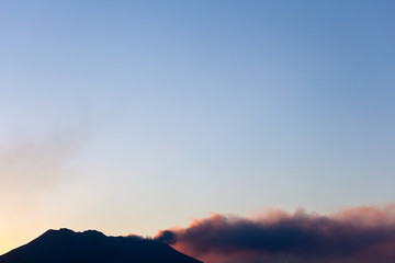 桜島のたなびく噴煙