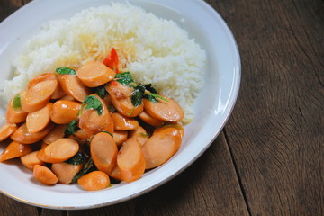 Thai Stir Fry Sausage with Basil Recipe