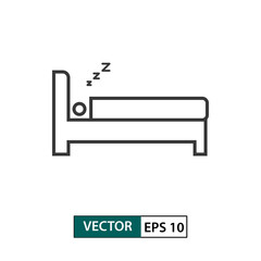 Man sleep icon. Outline style. Vector illustration EPS 10