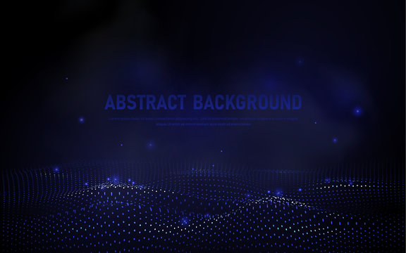 abstract 3d wave points grid. Big data visualization. Futuristic science and technology background. Visual information complexity. Sound visualization