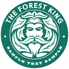 Vector forest king head, green king logo.