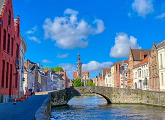 Wall murals Brugges The canals of Bruges (Brugge), Belgium on a sunny day.