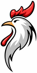 Vector, cartoon style rooster, chicken farm, vector farmer logo design element.