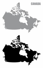 Canada silhouette maps