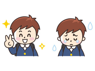 喜びと悲しみ　小学生の男子