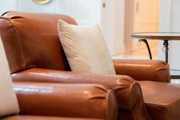 close up design part of sofa detail arm rest leg and upholsty fabric trim finishing furniture deisgn ideas concept