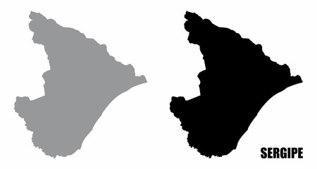 Sergipe State silhouette maps - obrazy, fototapety, plakaty
