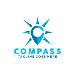 Compass Logo Vector Icon. Modern Navigation Symbol. Location Logo Design Inspiration.