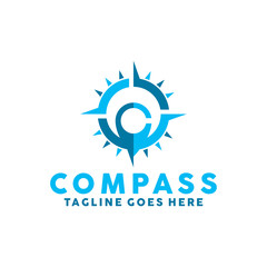 Compass Logo Vector Icon. Modern Navigation Symbol. Location Logo Design Inspiration.