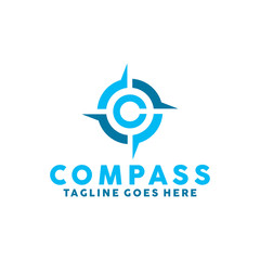 Compass Logo Vector Icon. Modern Navigation Symbol. Location Logo Design Inspiration.