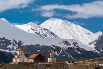 Orthodox church in the mountain resort of Gudauri, Georgia