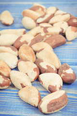 Vintage photo, Brazil nuts containing natural minerals and vitamin