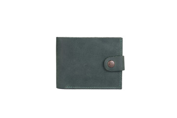 Single leather wallet isolated on white background. Fashion wallet on white background isolated